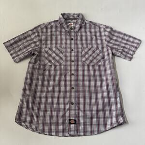 Dickies Button Down Shirt Mens Large Plaid Outdoor Workwear Skater Y2K